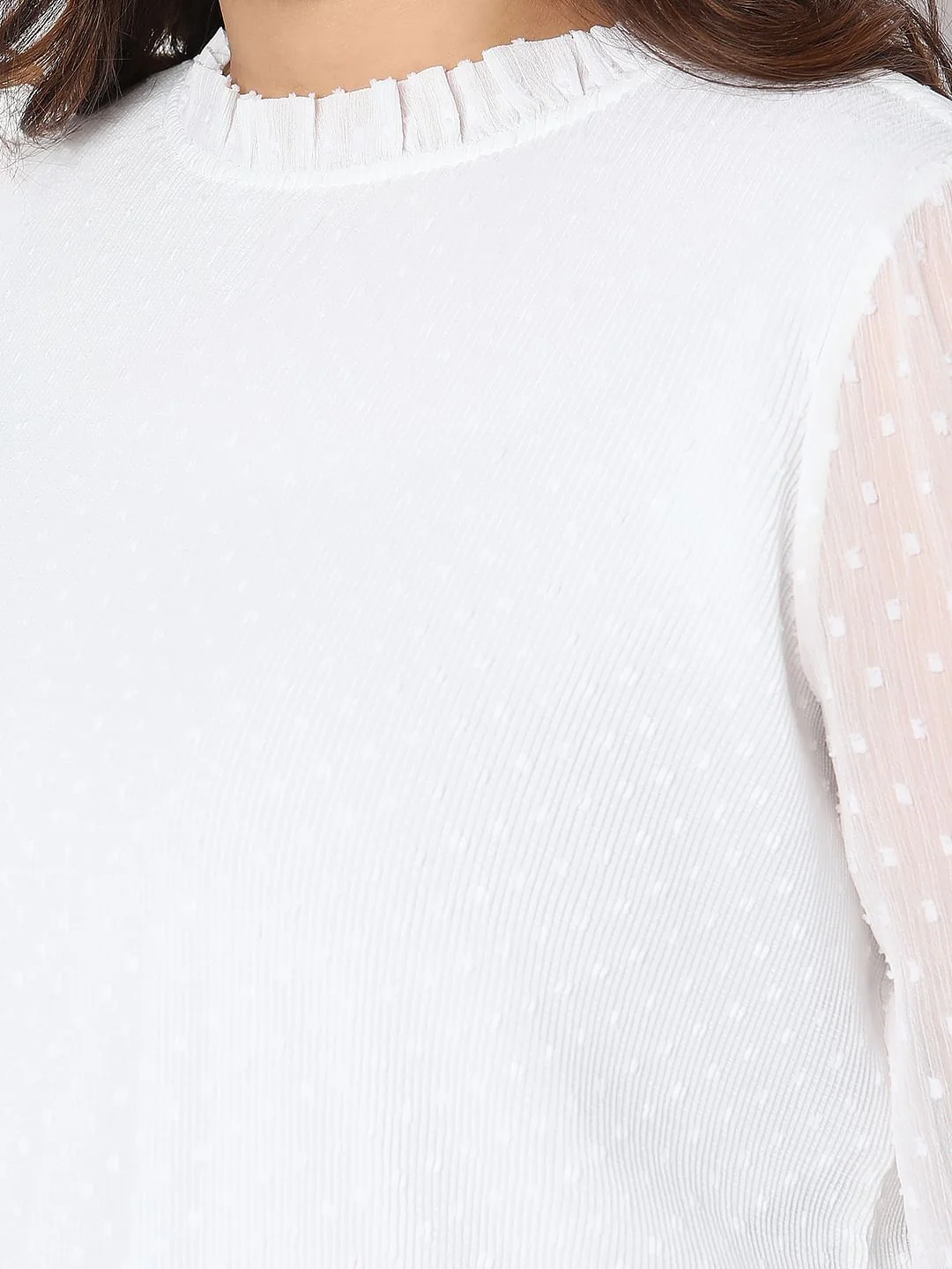 Curve White Printed Top - Image 8