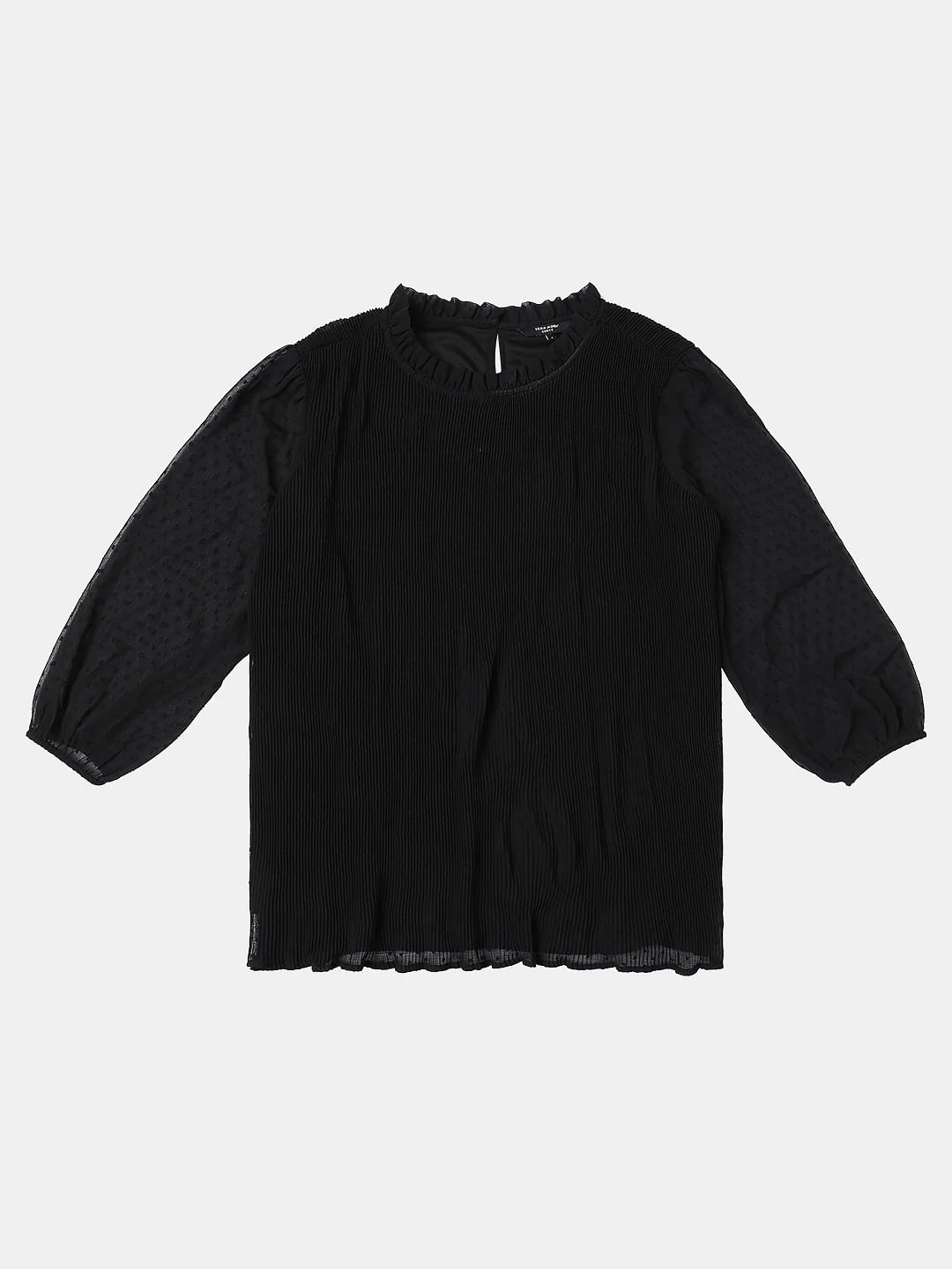 Curve Black Ruffle Detail Top - Image 7