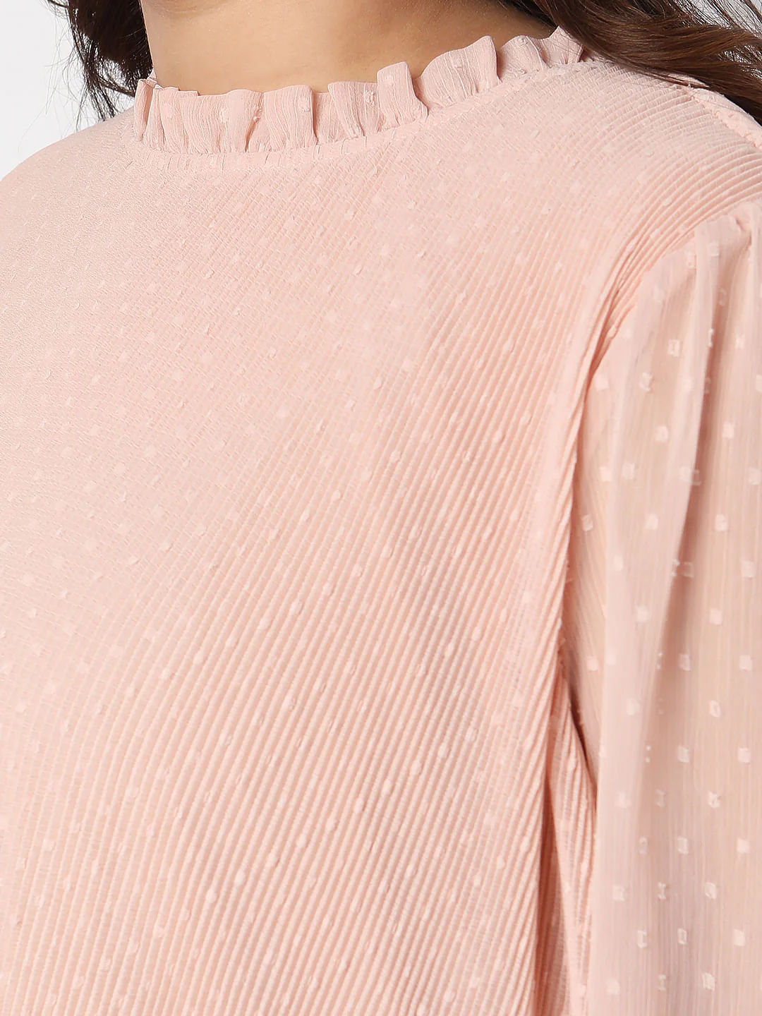 Curve Pink Ruffle Detail Top - Image 8