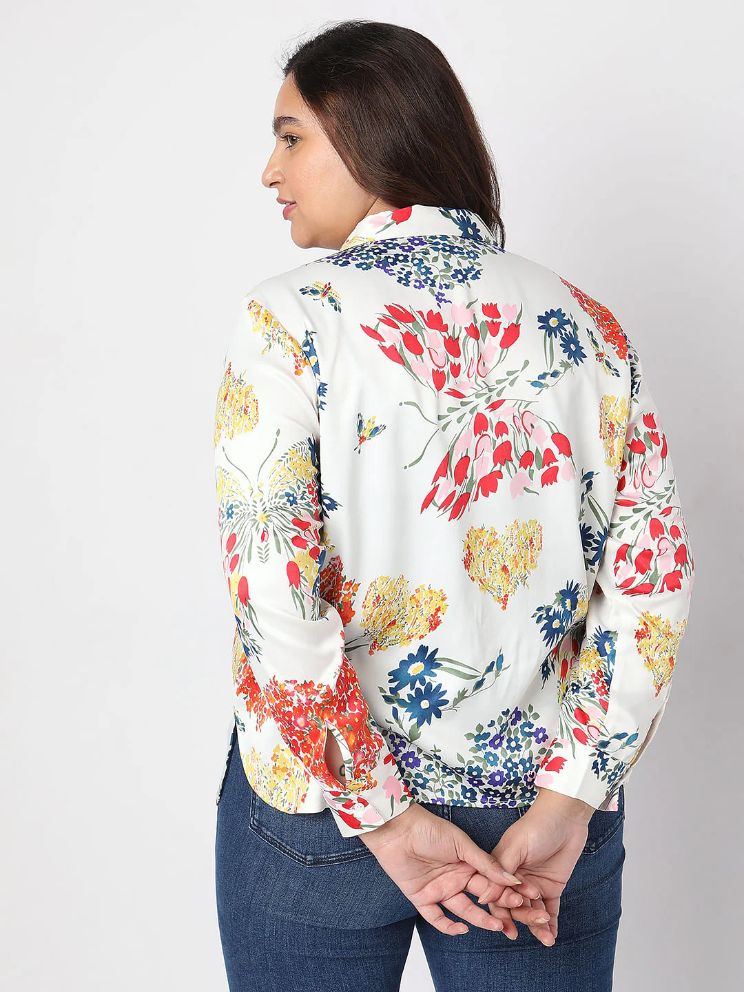 Curve White Floral Shirt - Image 4