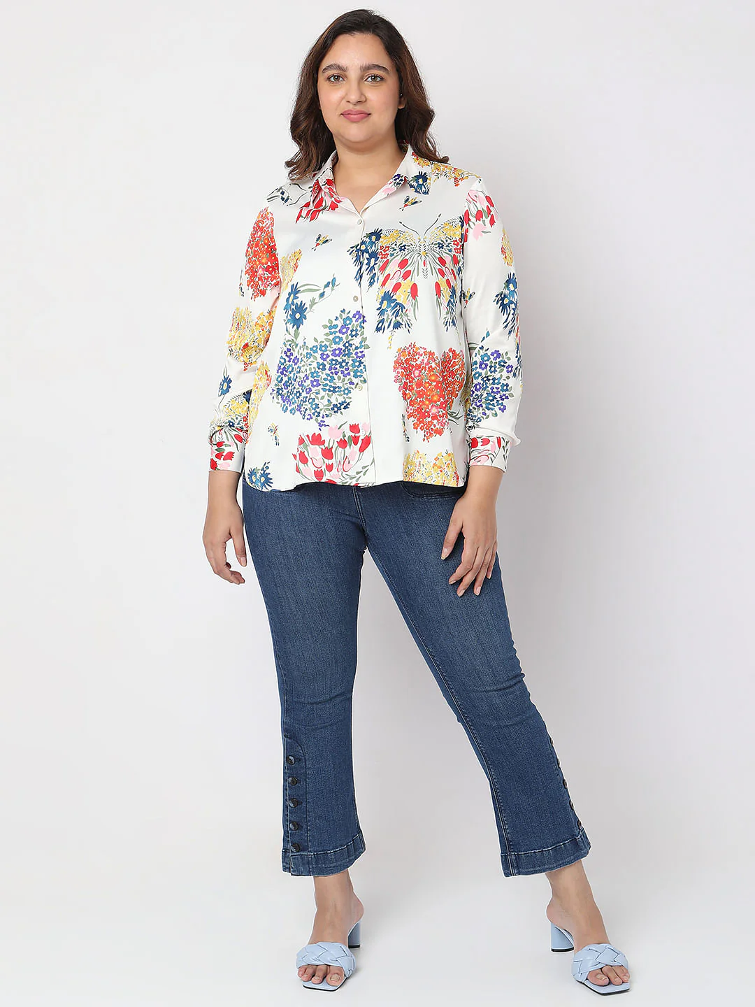 Curve White Floral Shirt - Image 5
