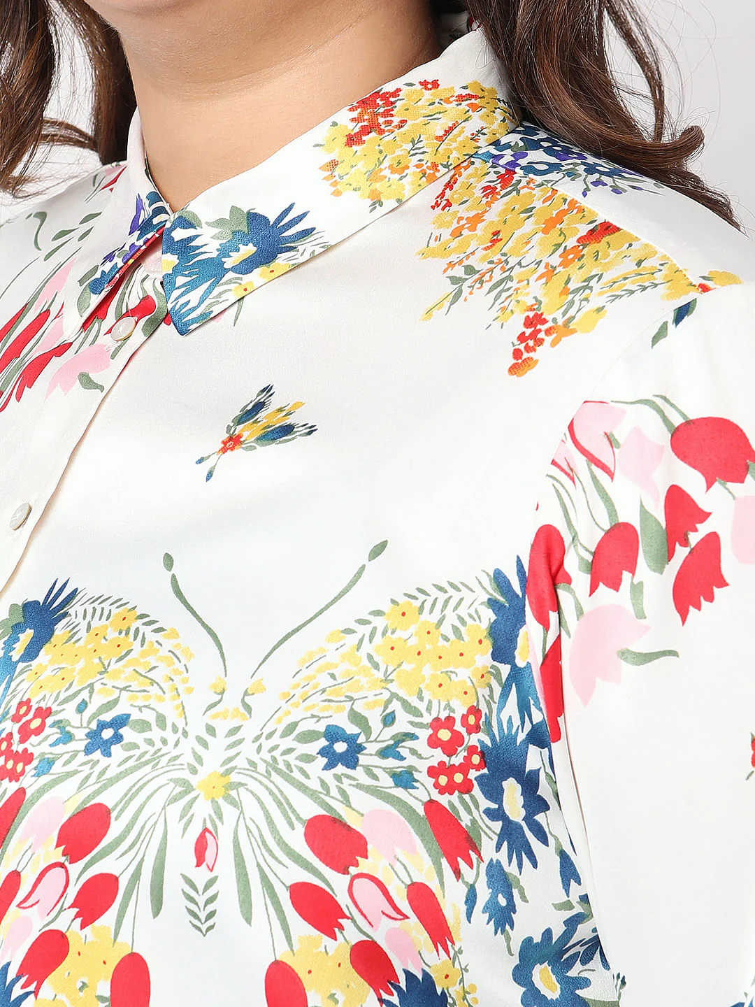 Curve White Floral Shirt - Image 8