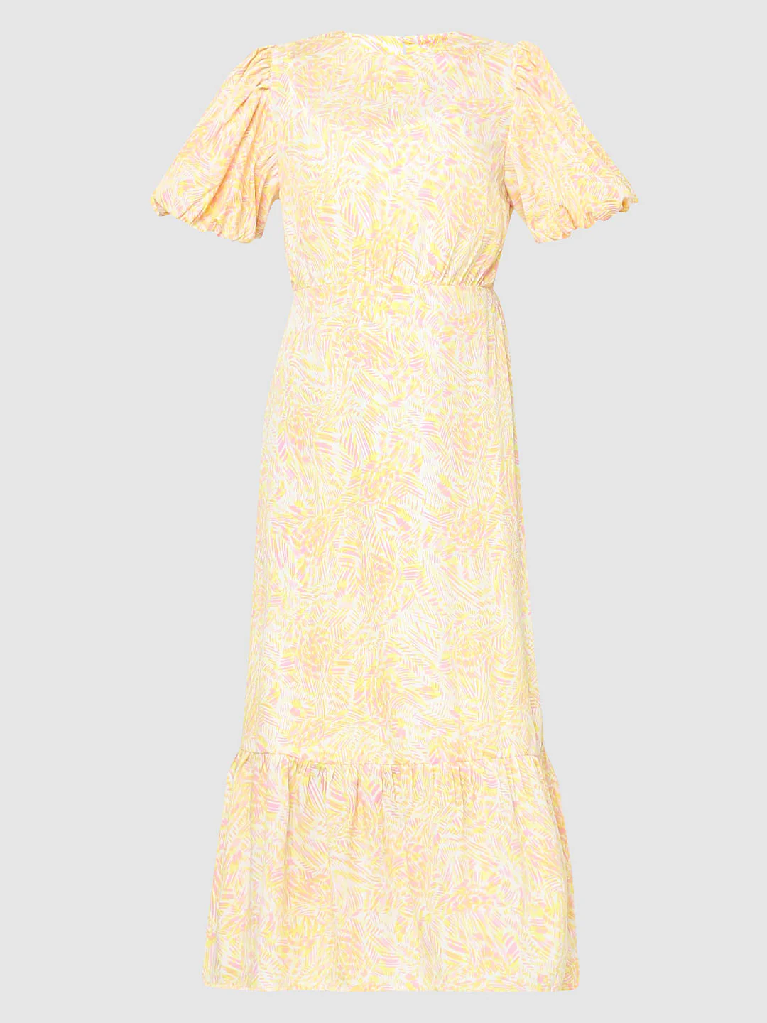 Yellow Printed Midi Dress - Image 5