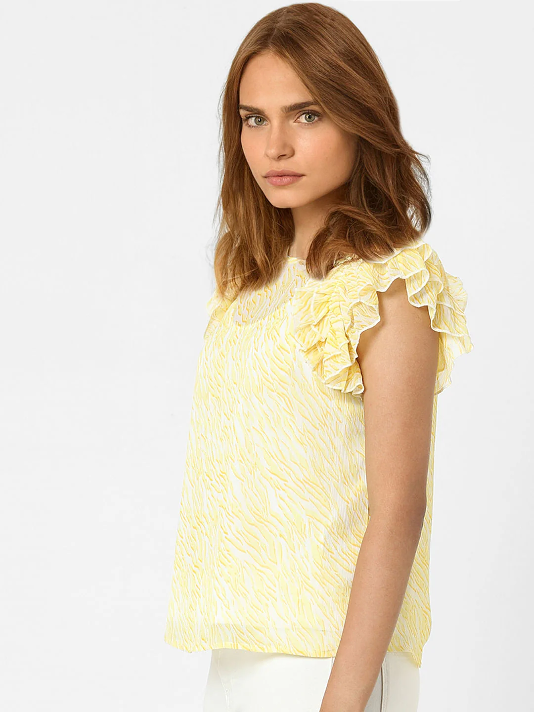 Yellow Abstract Print Top - Image 2