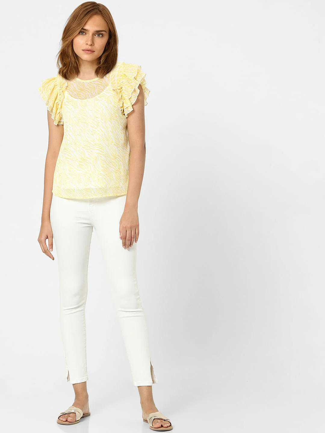 Yellow Abstract Print Top - Image 4