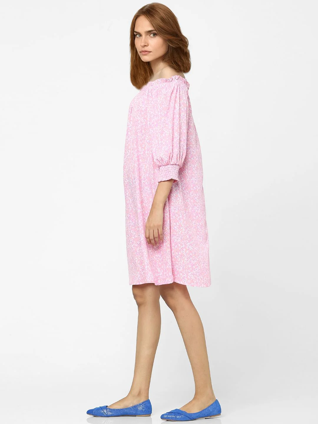 Lilac Floral Off Shoulder Shift Dress - Image 2