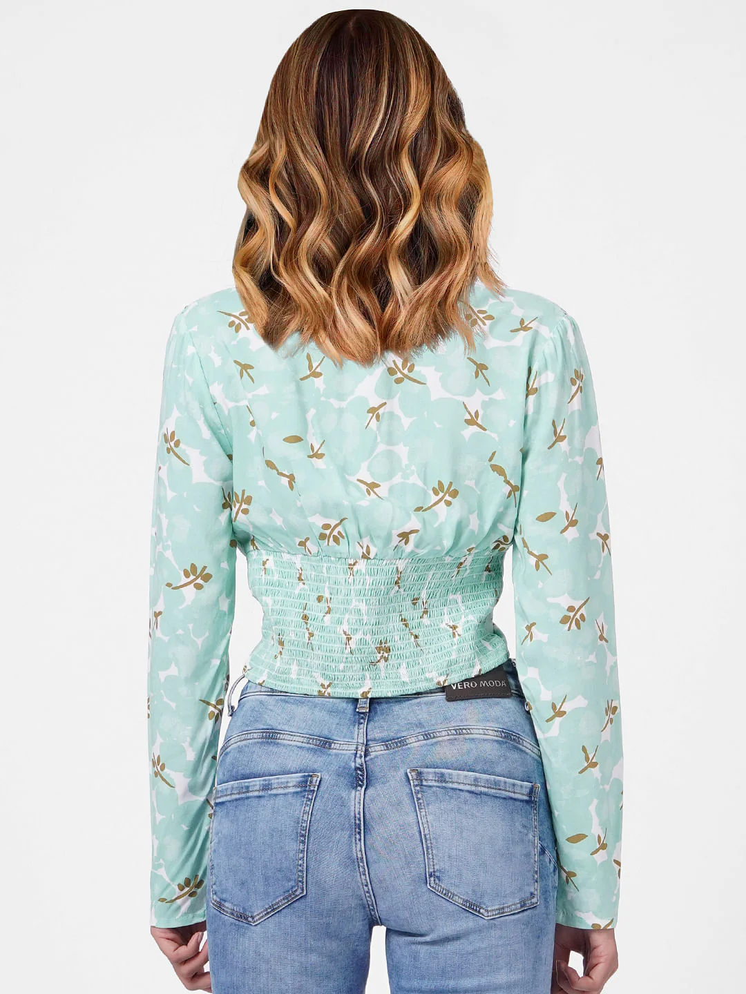 Green Abstract Print Top - Image 3