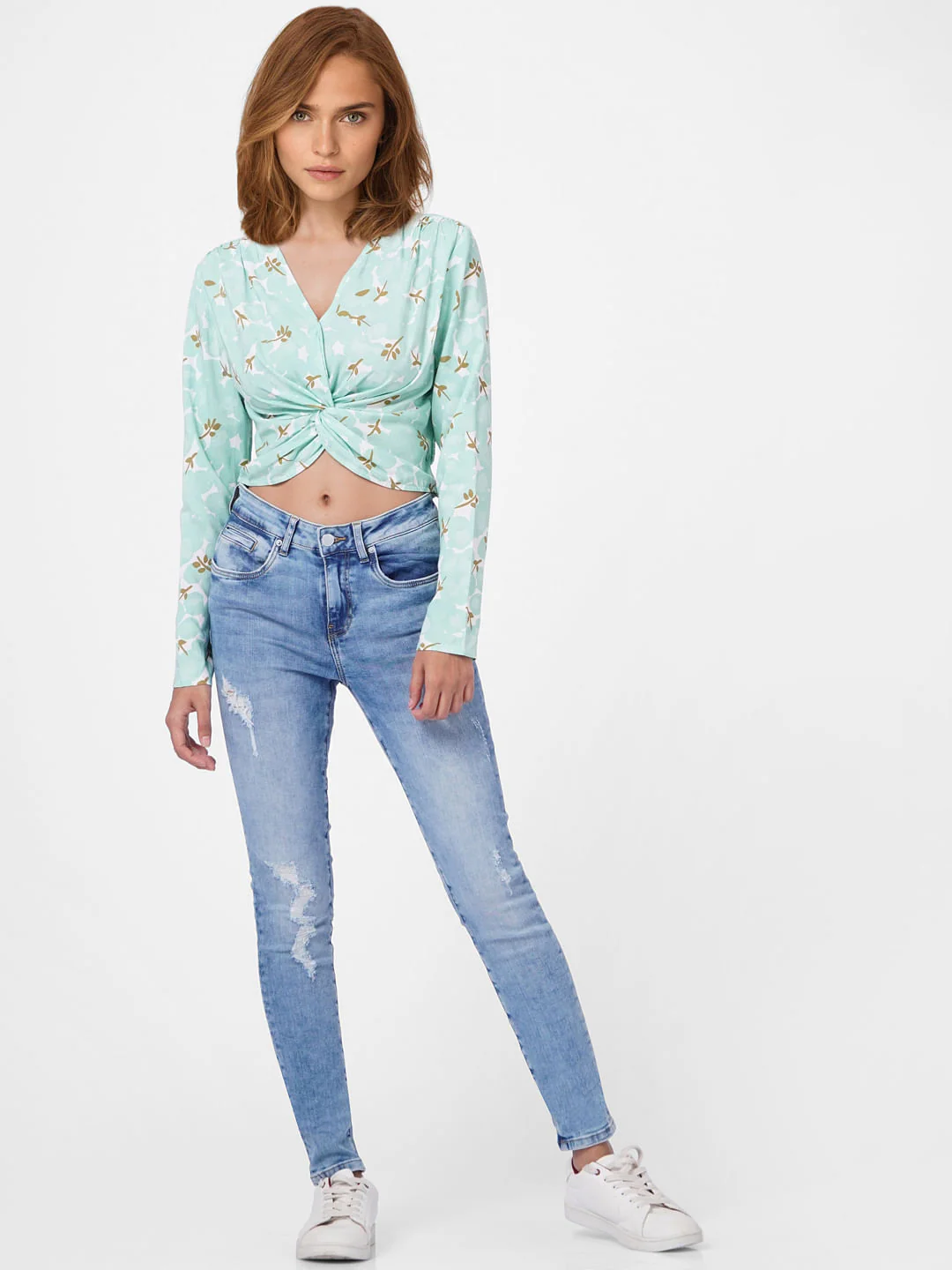 Green Abstract Print Top - Image 5