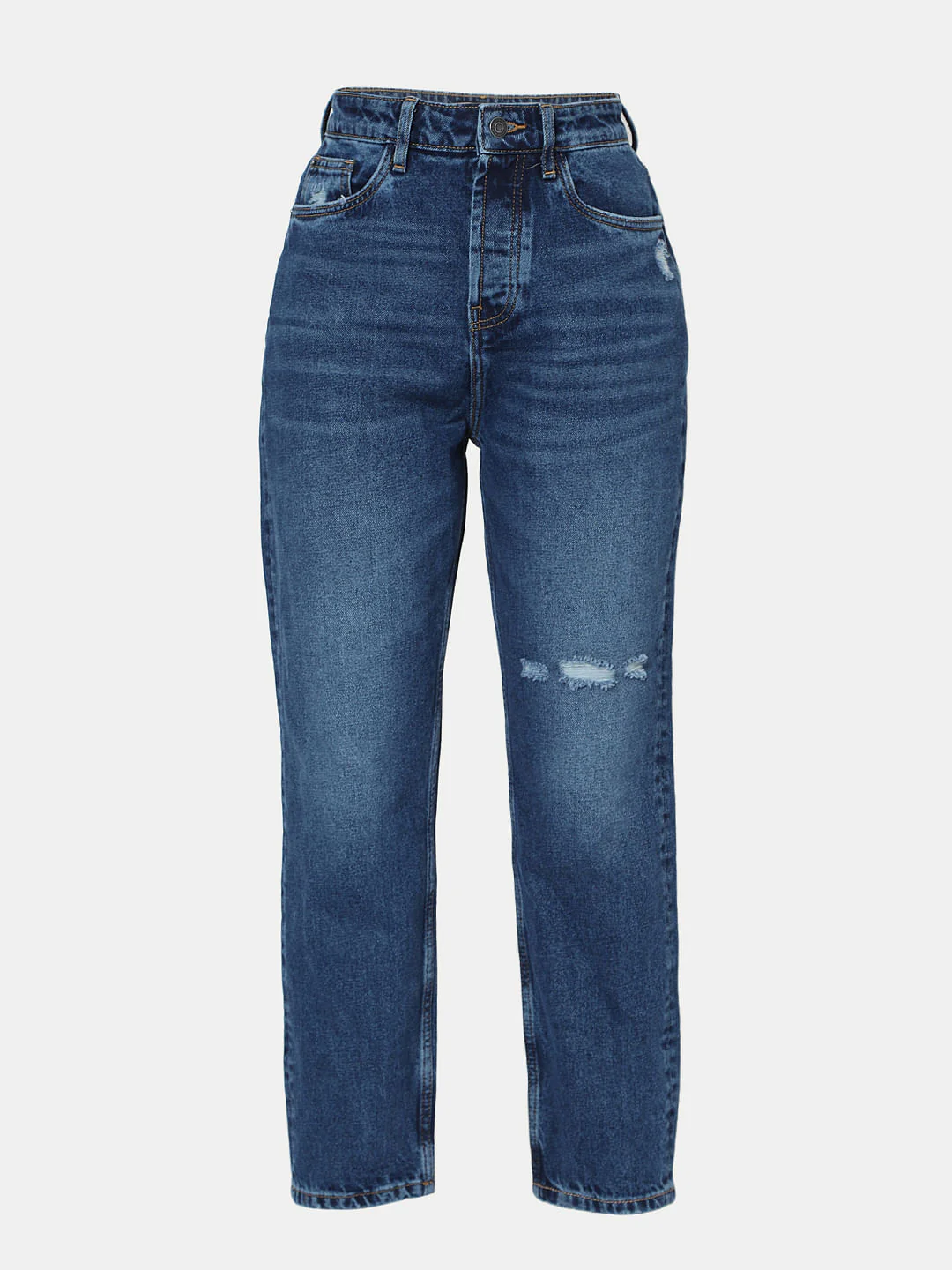 Blue High Rise Mom Jeans - Image 7