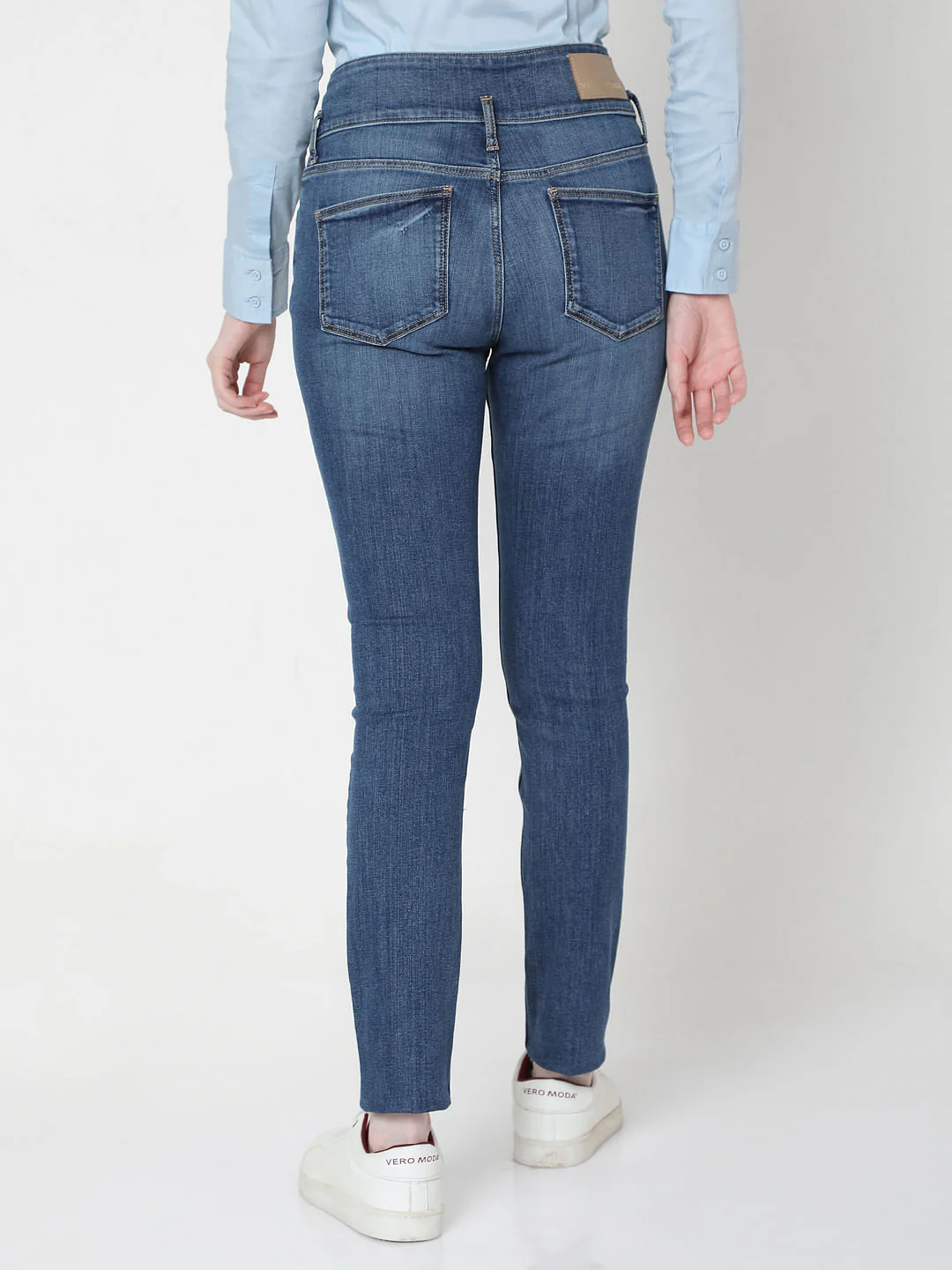 Blue High Rise Skinny Jeans - Image 4