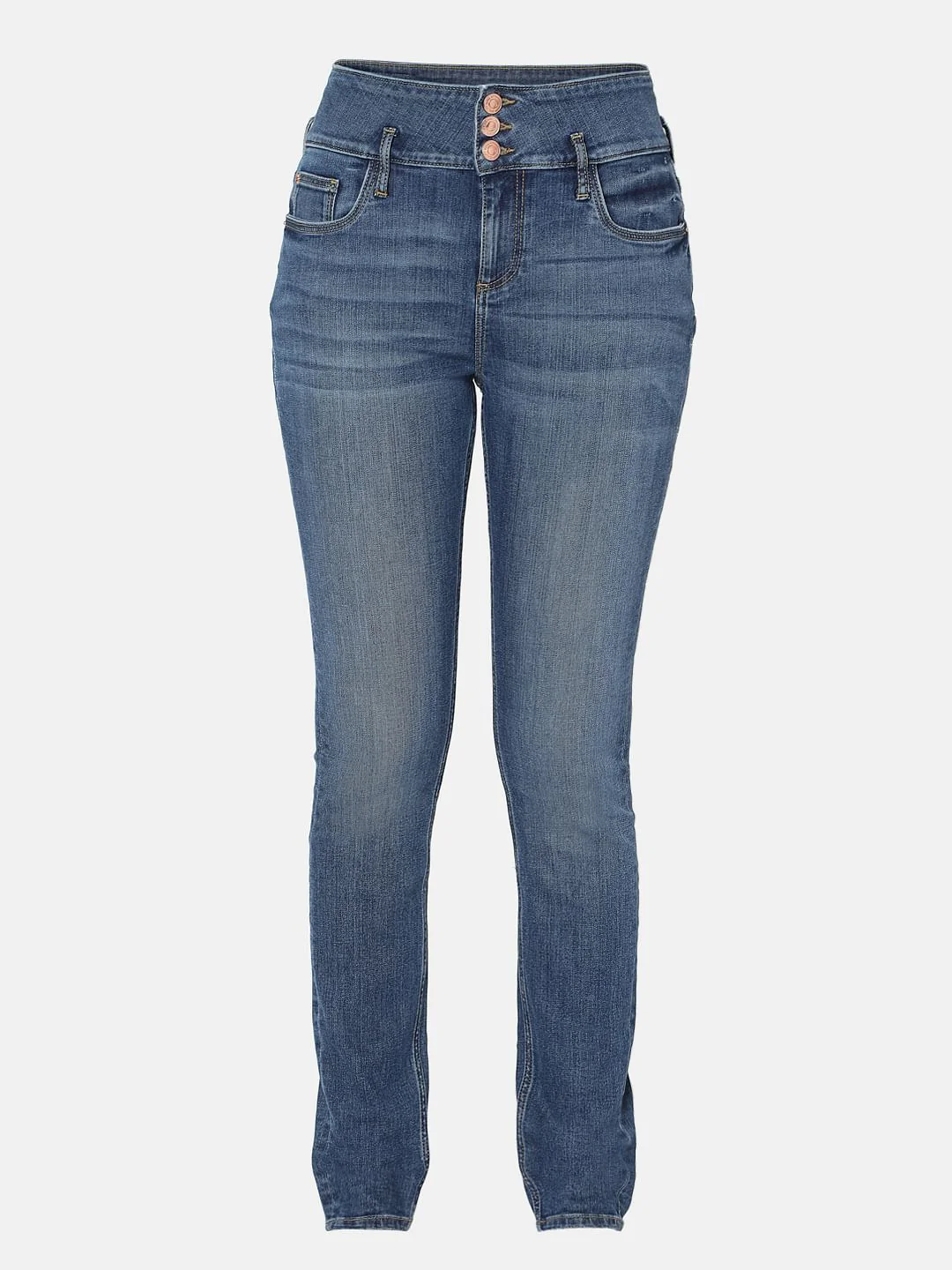 Blue High Rise Skinny Jeans - Image 7