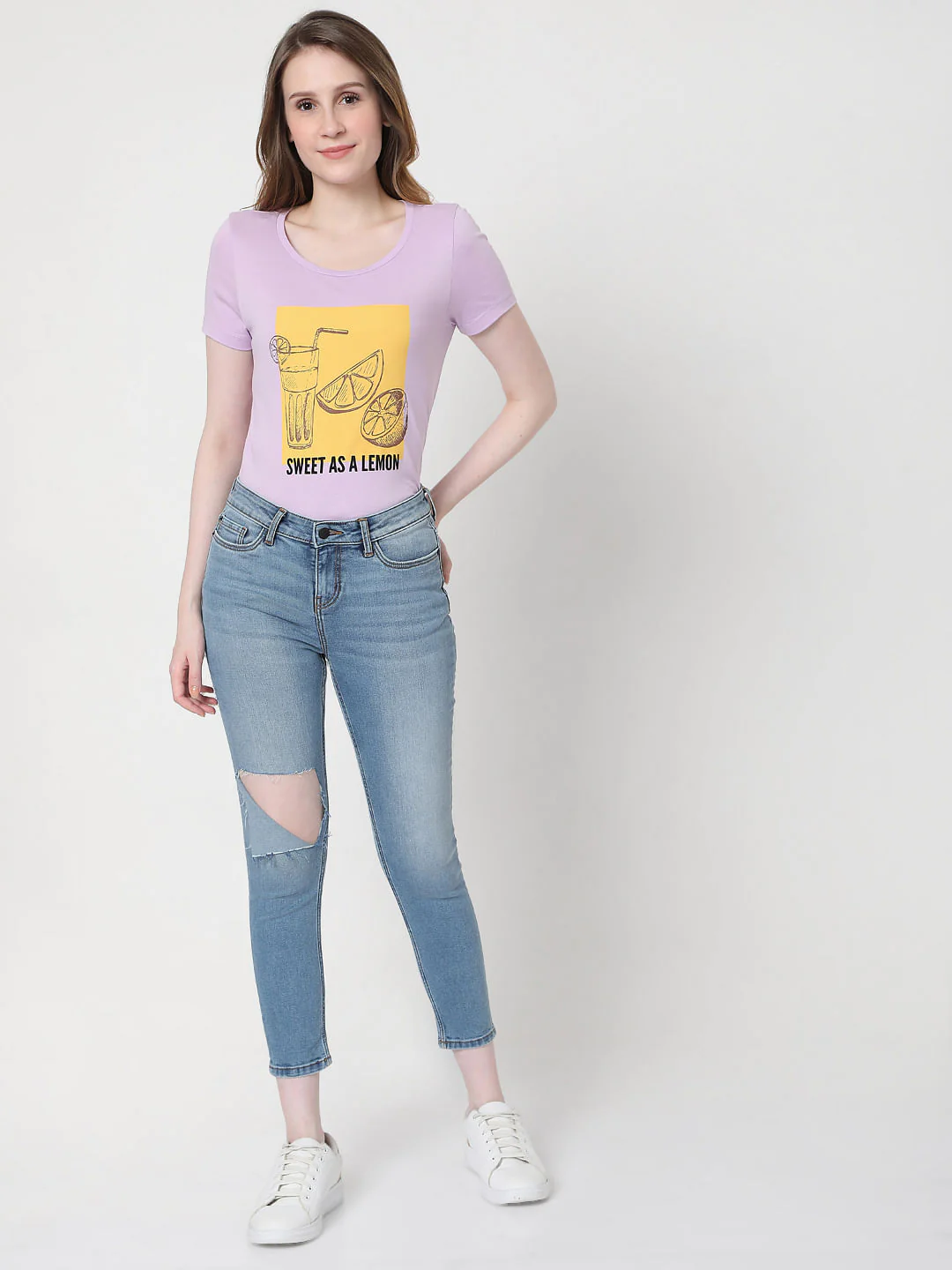 Blue Mid Rise Ripped Skinny Jeans - Image 6