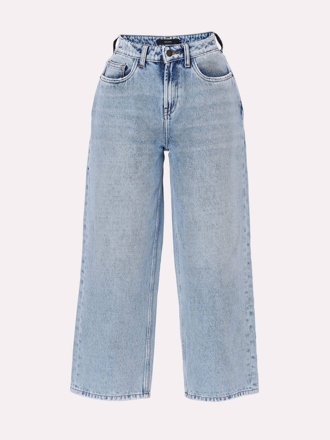 Blue High Rise Flared Jeans - Image 7