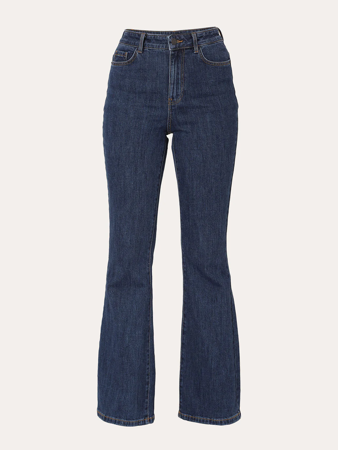 Blue High Rise Flared Jeans - Image 7