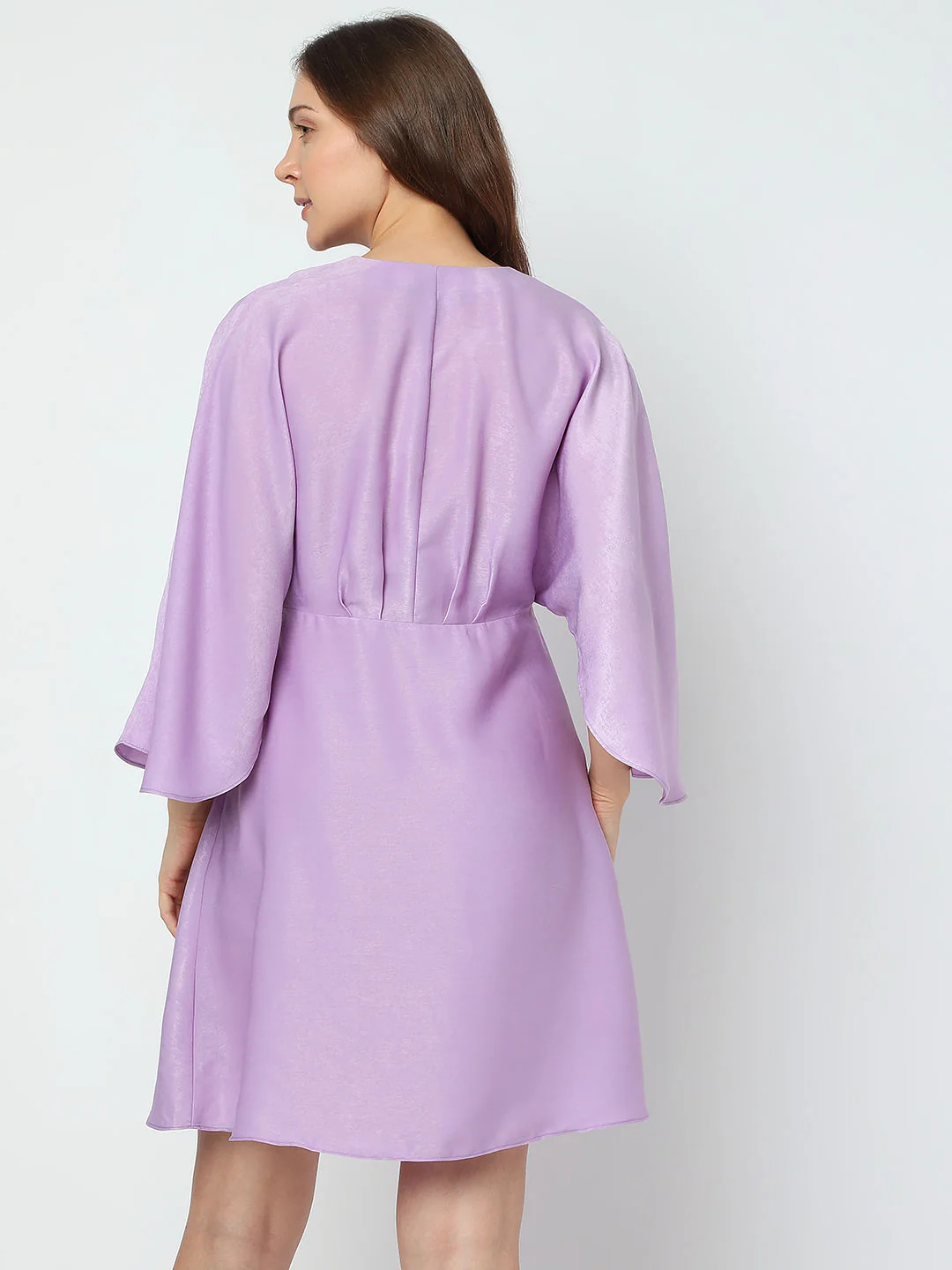 Lilac Flared Sleeves Mini Dress - Image 4