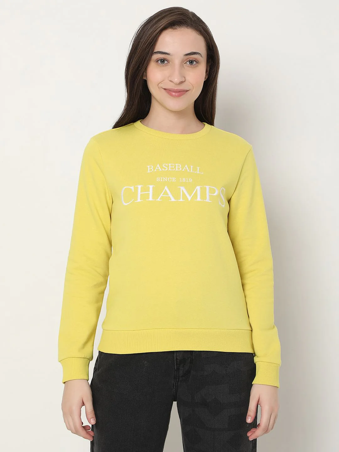Yellow Typographic Print Sweatshirt - Image 2