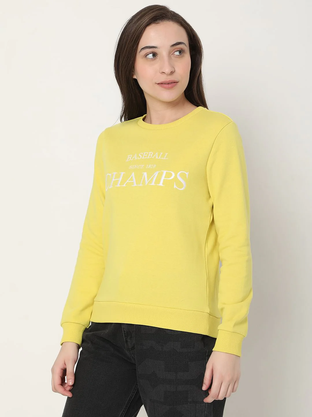 Yellow Typographic Print Sweatshirt - Image 3