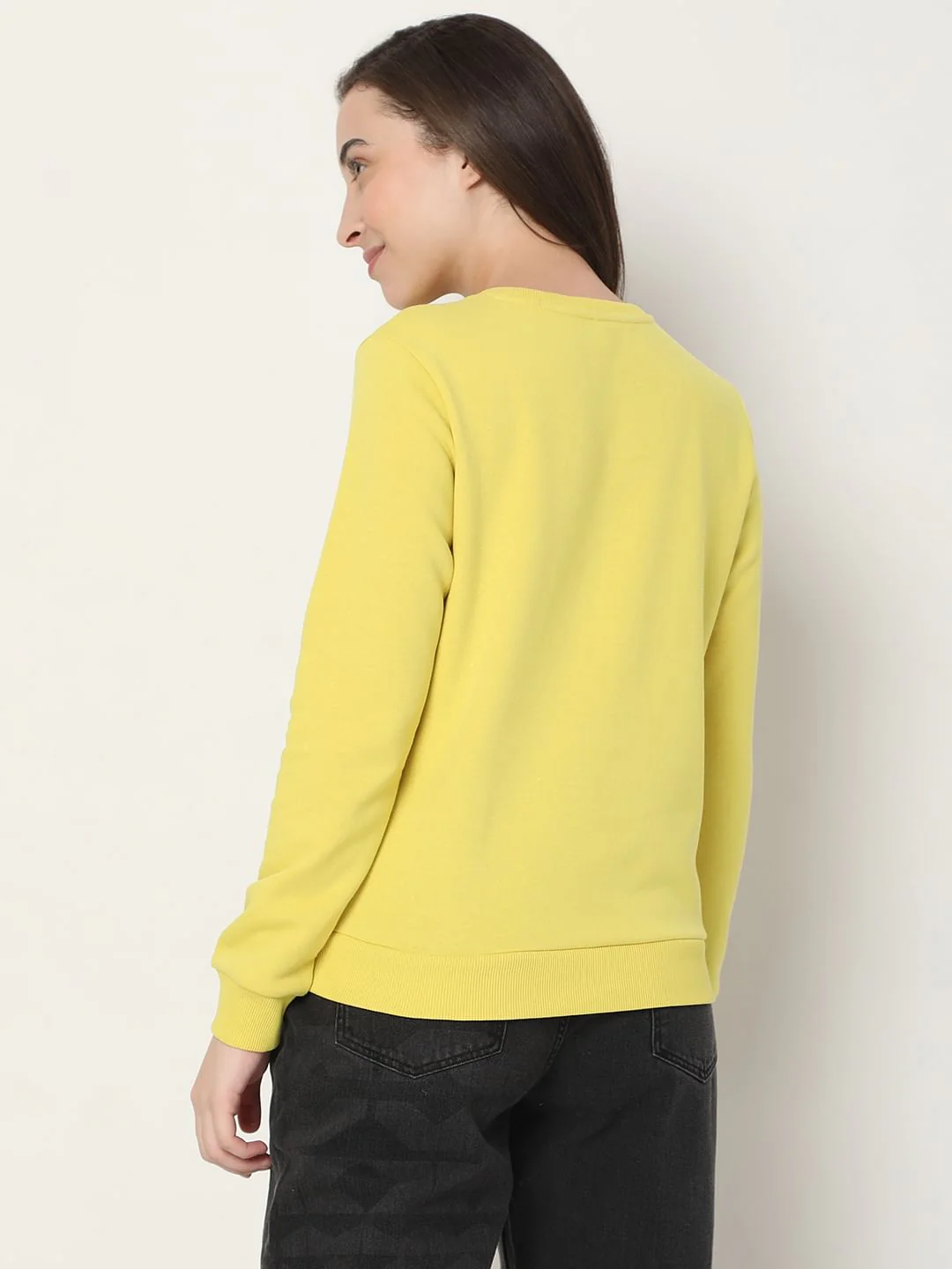 Yellow Typographic Print Sweatshirt - Image 4