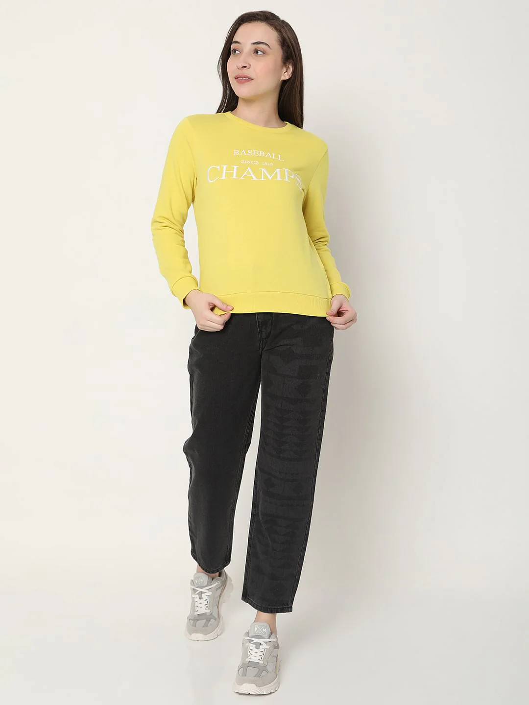 Yellow Typographic Print Sweatshirt - Image 5