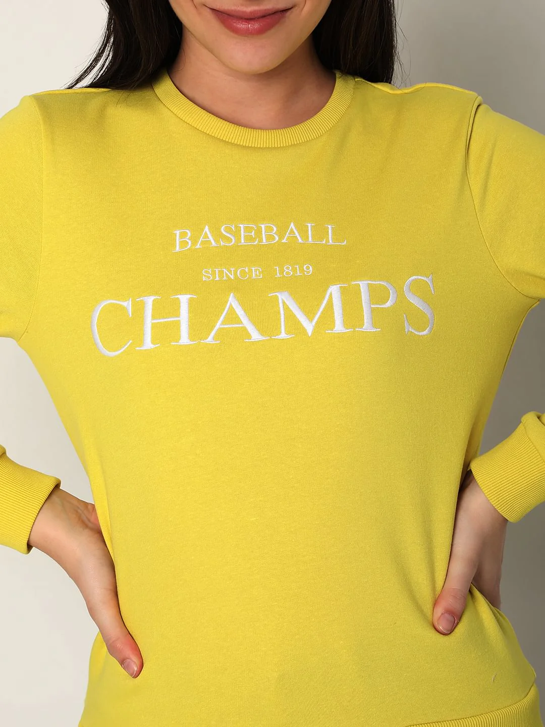 Yellow Typographic Print Sweatshirt - Image 6