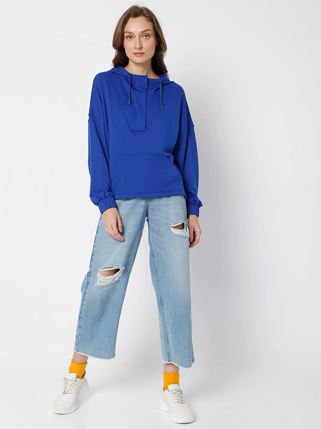 Blue Hooded Co-Ord Set Sweatshirt - Image 5