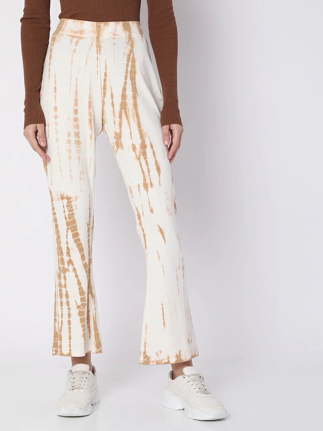 White High Rise Tie Dye Flared Pants - Image 2