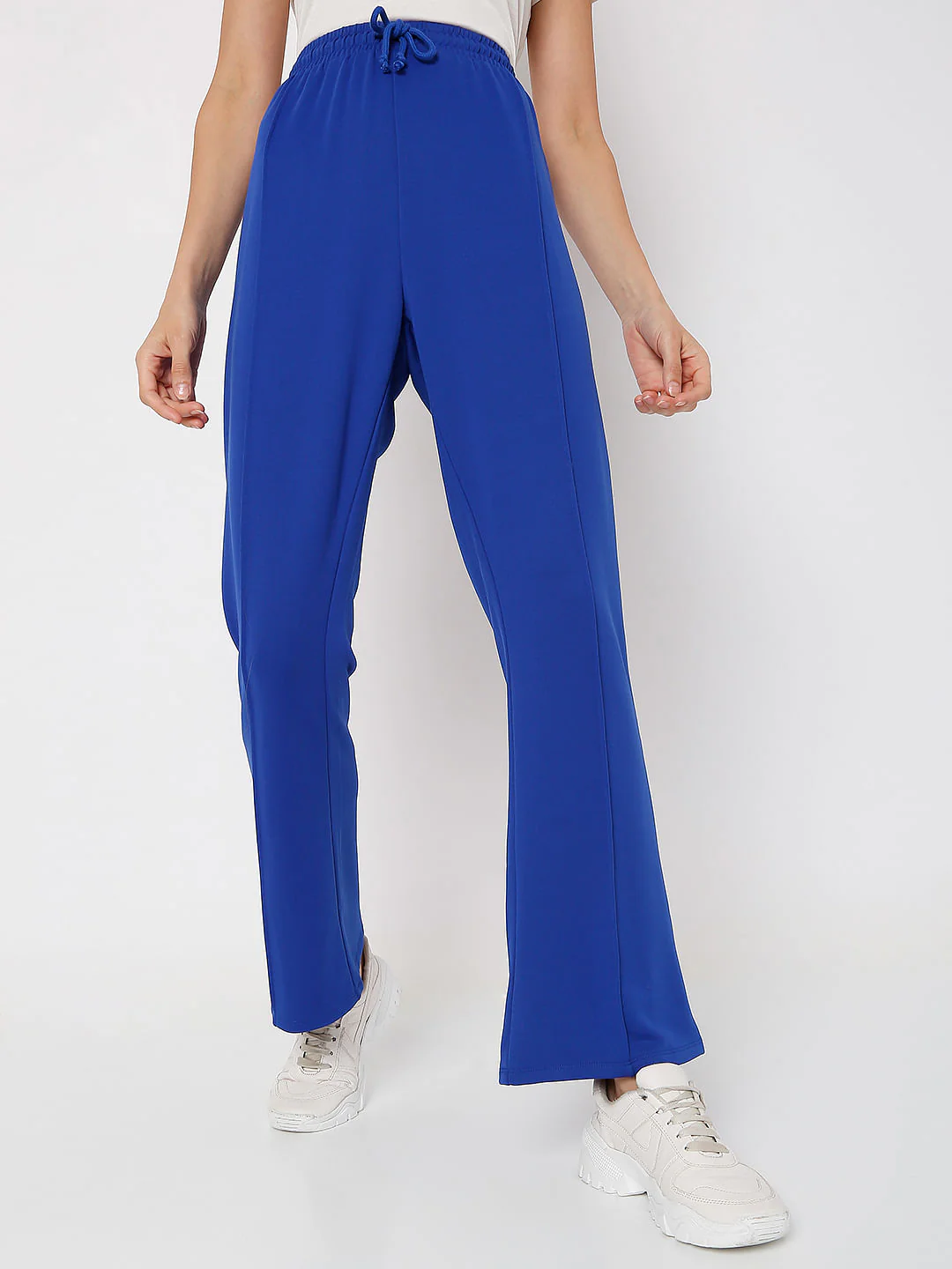 Blue High Rise Co-Ord Set Flared Pants - Image 2