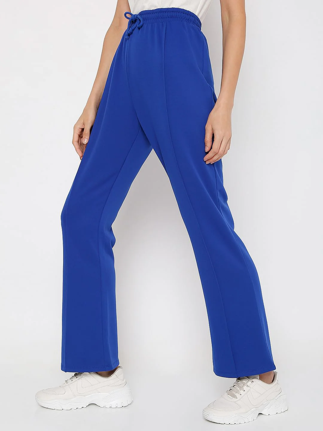 Blue High Rise Co-Ord Set Flared Pants - Image 3
