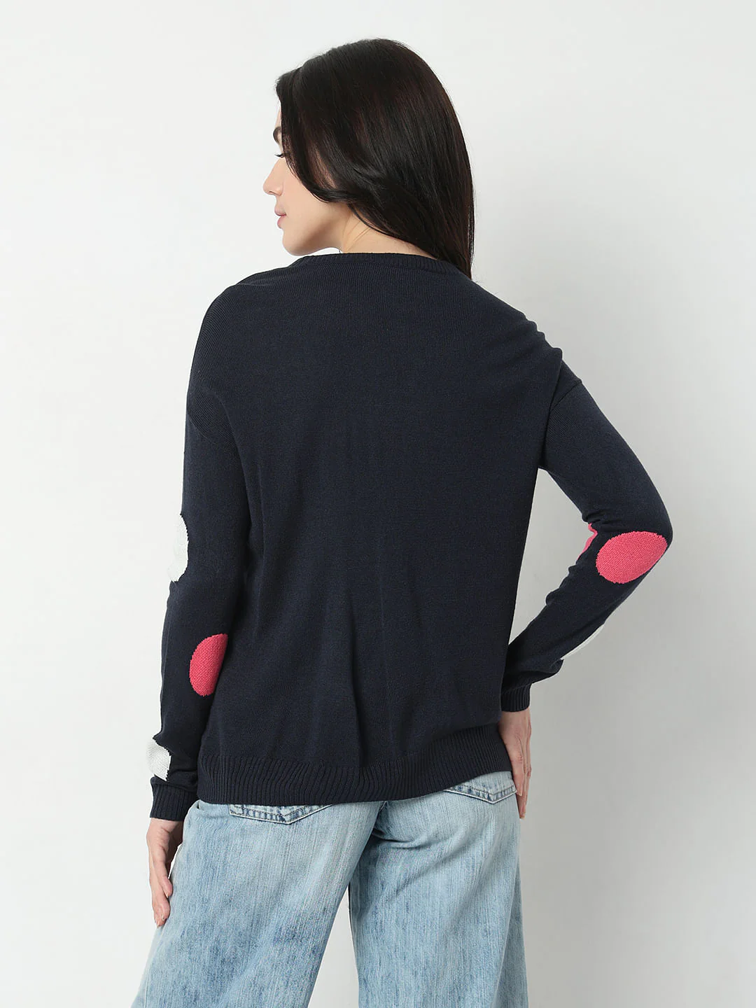 Navy Blue Polka Dot Pullover - Image 4