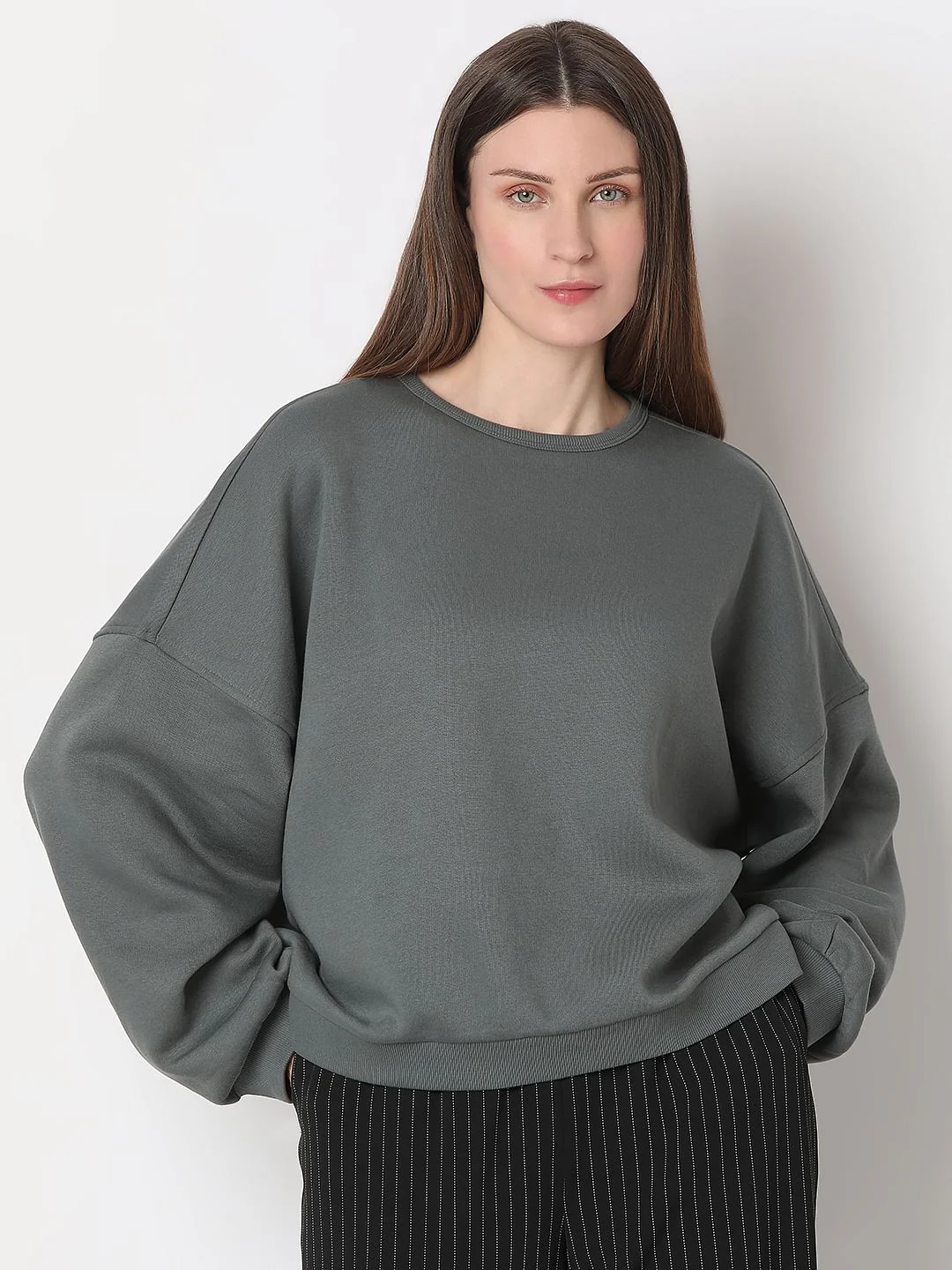Green Relaxed Sweatshirt - Image 2