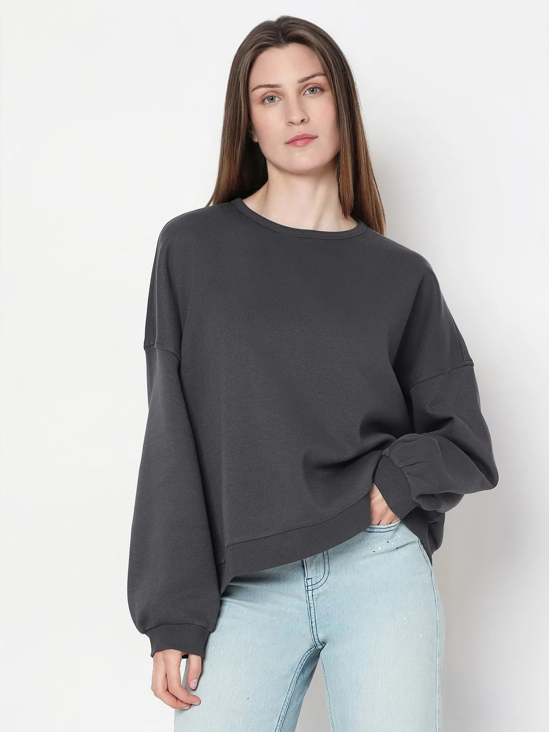 Grey Relaxed Sweatshirt - Image 2