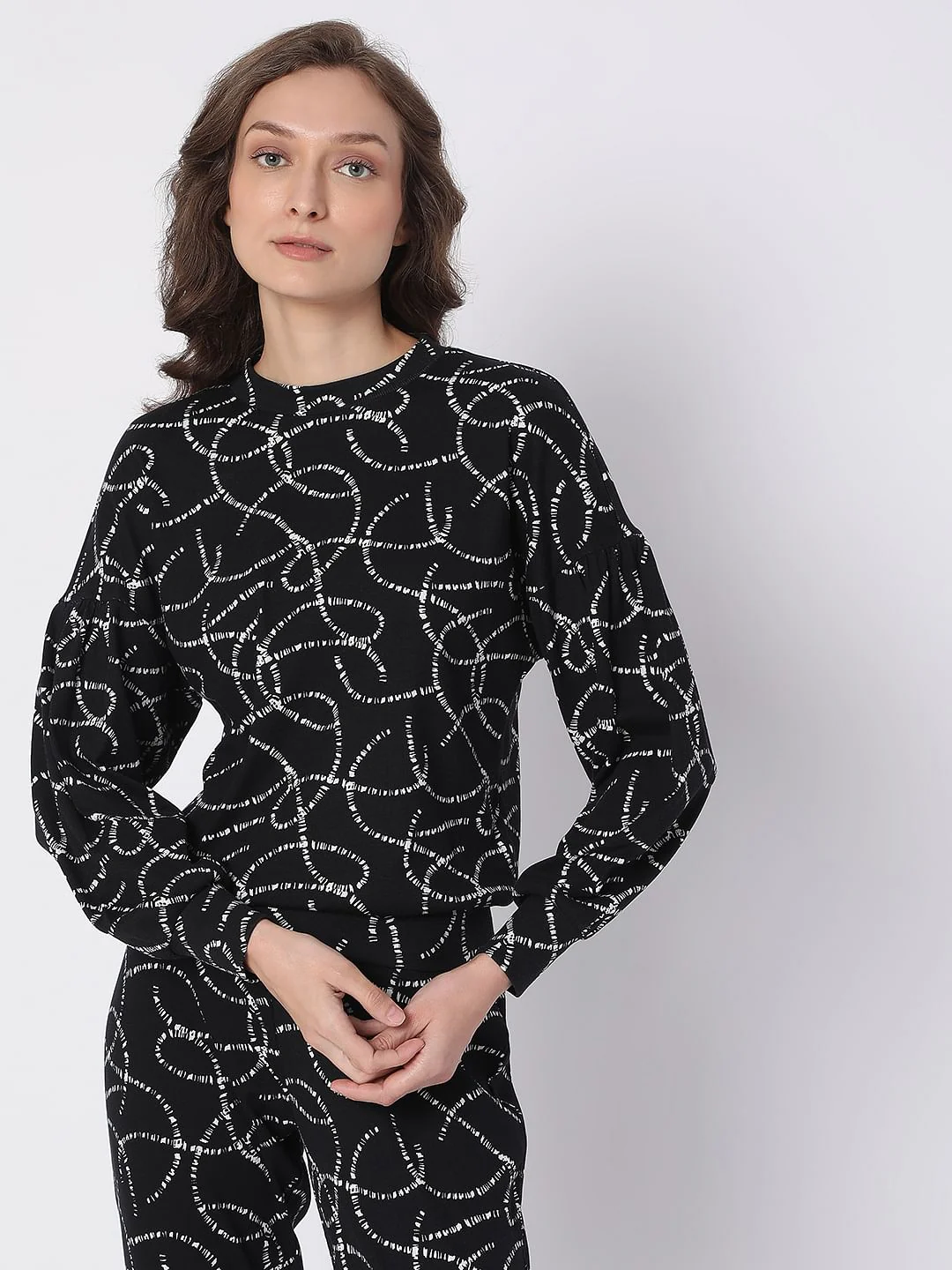 Black Printed Co-Ord Sweatshirt - Image 2