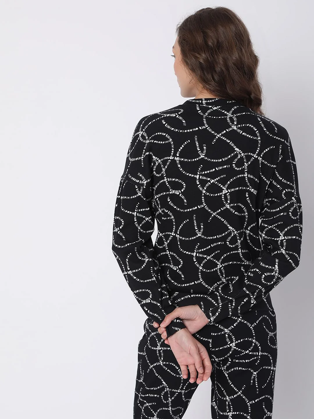 Black Printed Co-Ord Sweatshirt - Image 4