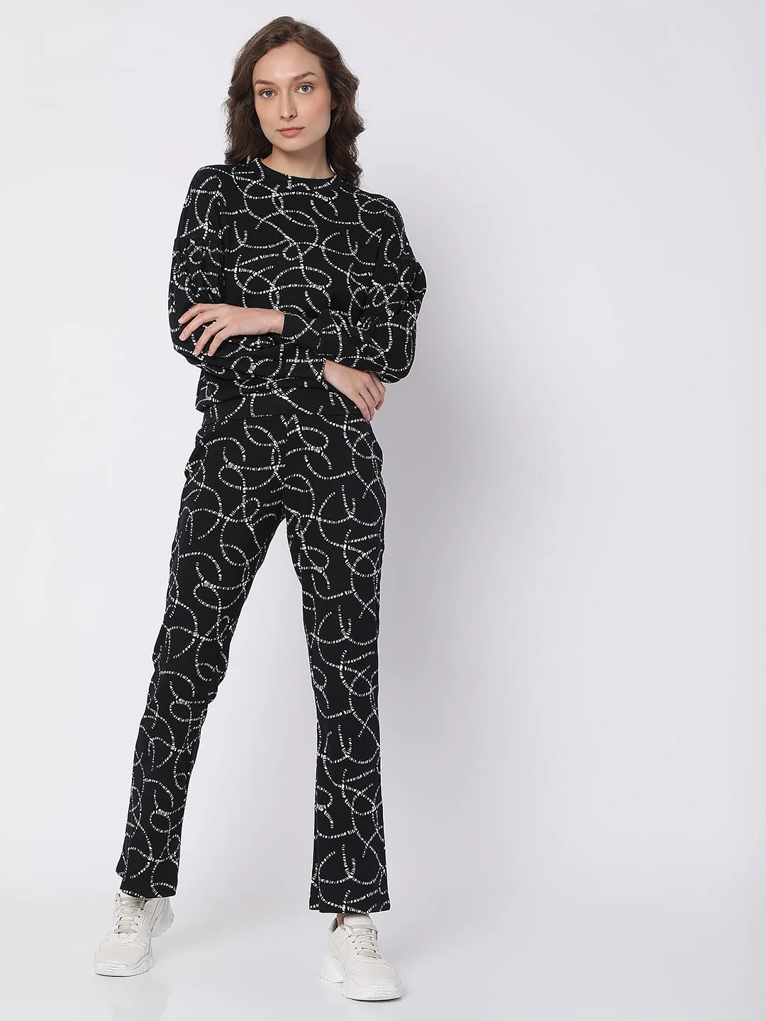 Black Printed Co-Ord Sweatshirt - Image 5