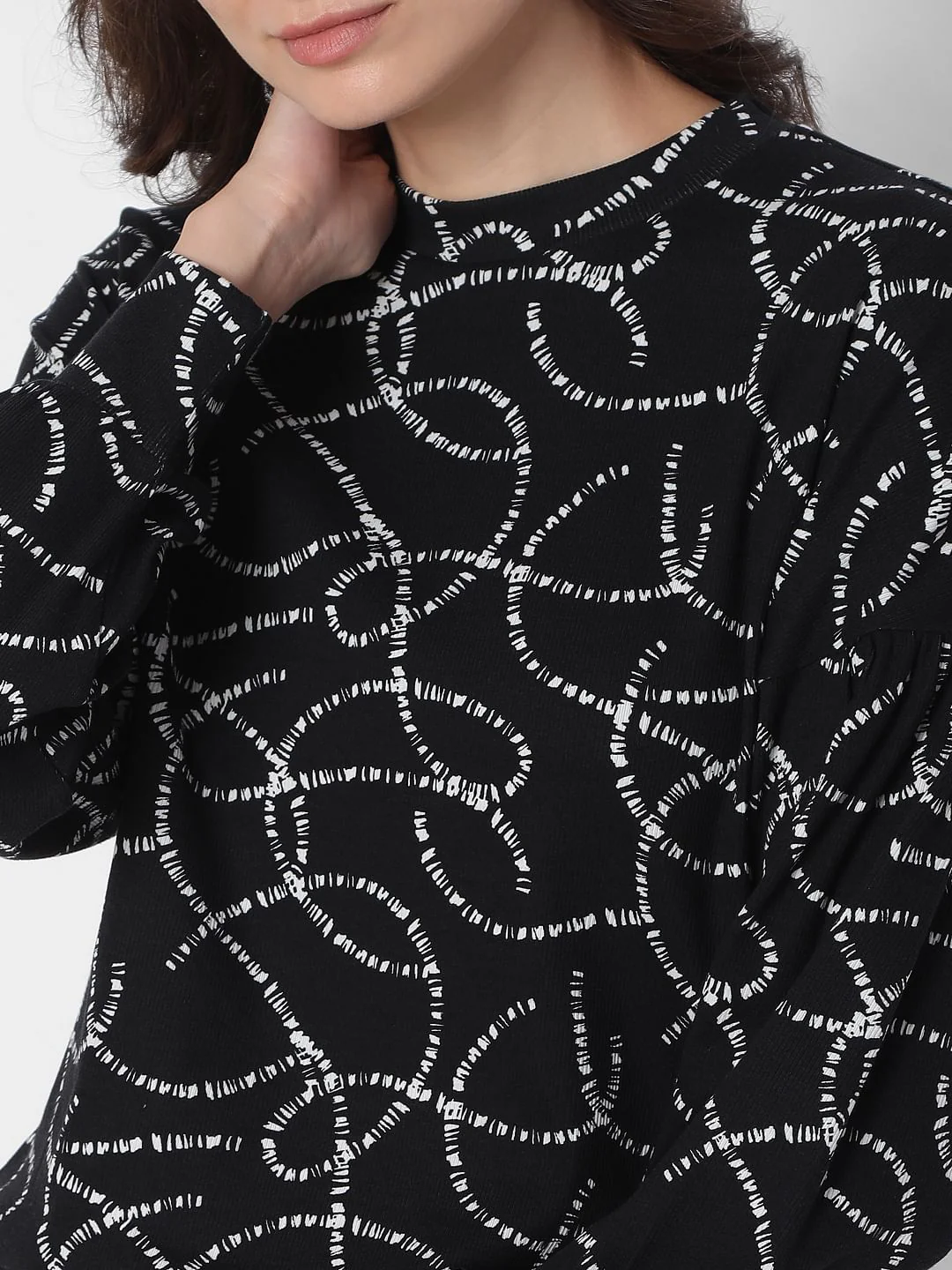 Black Printed Co-Ord Sweatshirt - Image 6