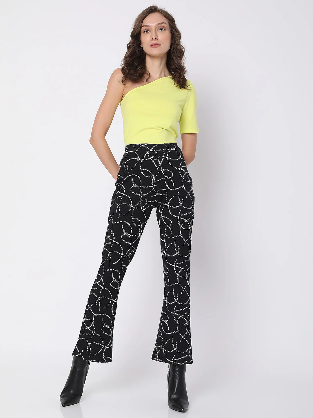 Black High Rise Printed Co-Ord Pants - Image 6