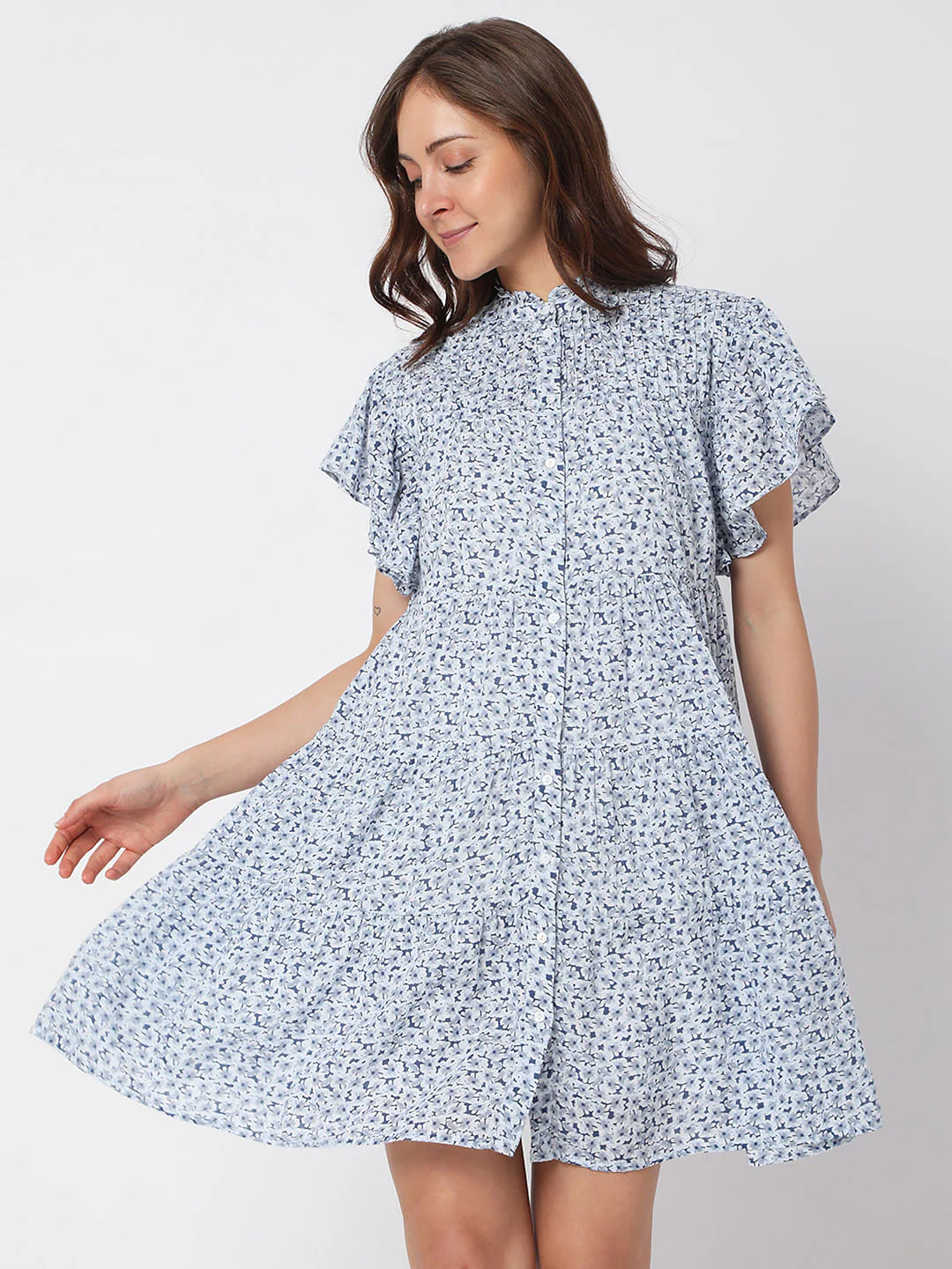 White Floral Shift Dress - Image 2