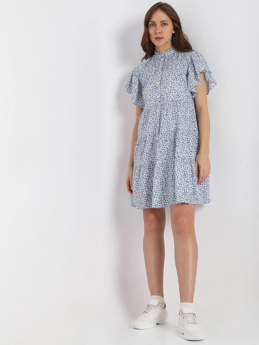 White Floral Shift Dress - Image 5
