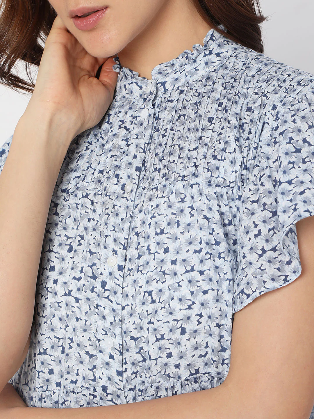 White Floral Shift Dress - Image 6