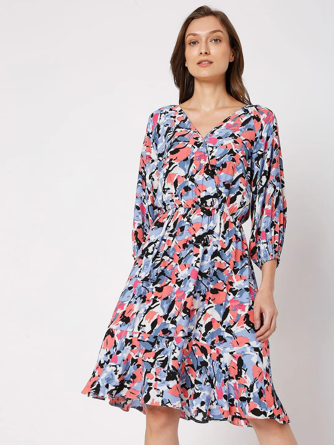 Multi-Colour Wrap Dress - Image 2
