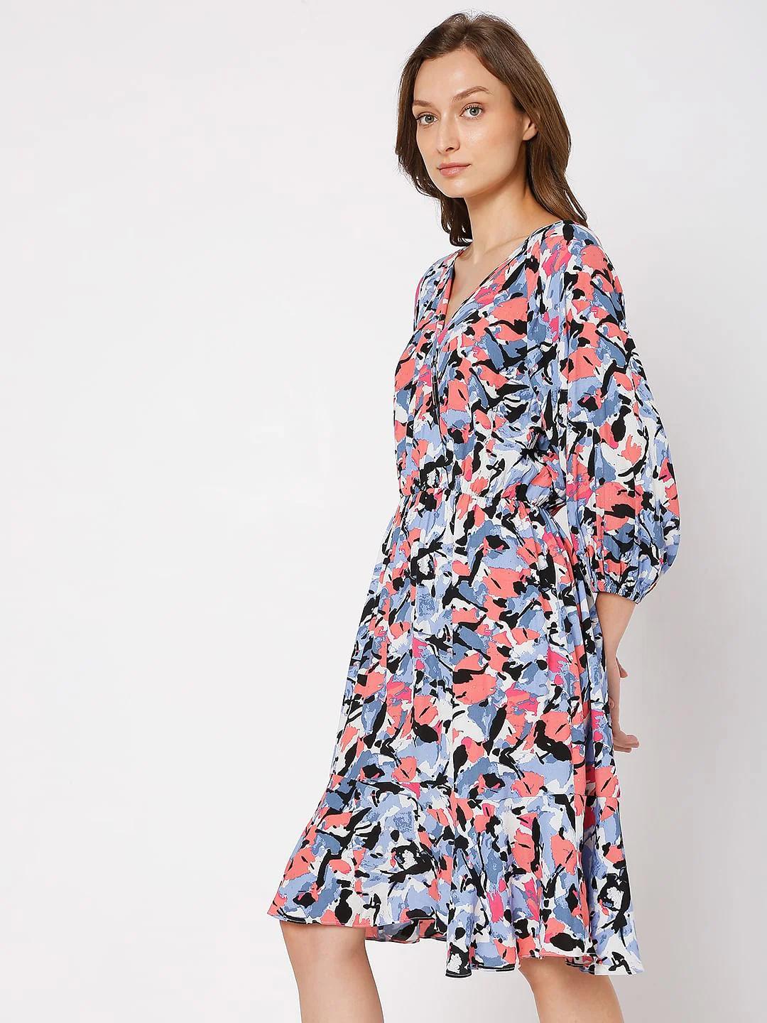 Multi-Colour Wrap Dress - Image 3