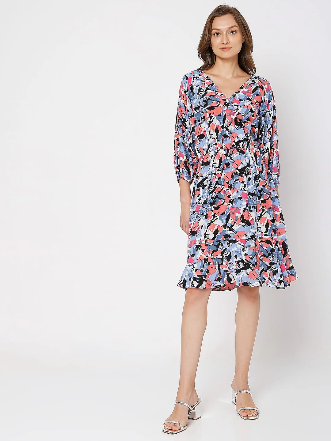 Multi-Colour Wrap Dress - Image 5