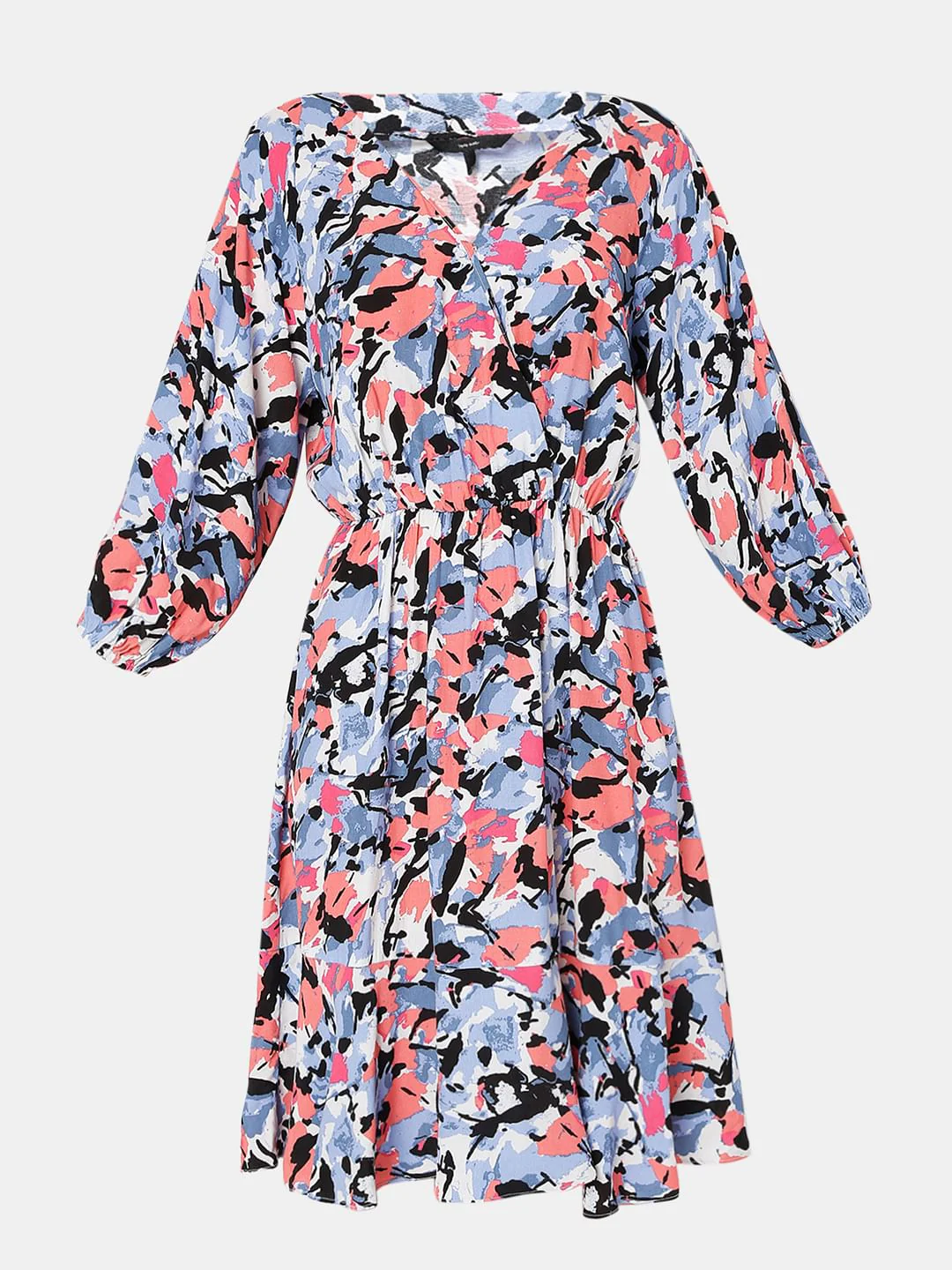 Multi-Colour Wrap Dress - Image 7