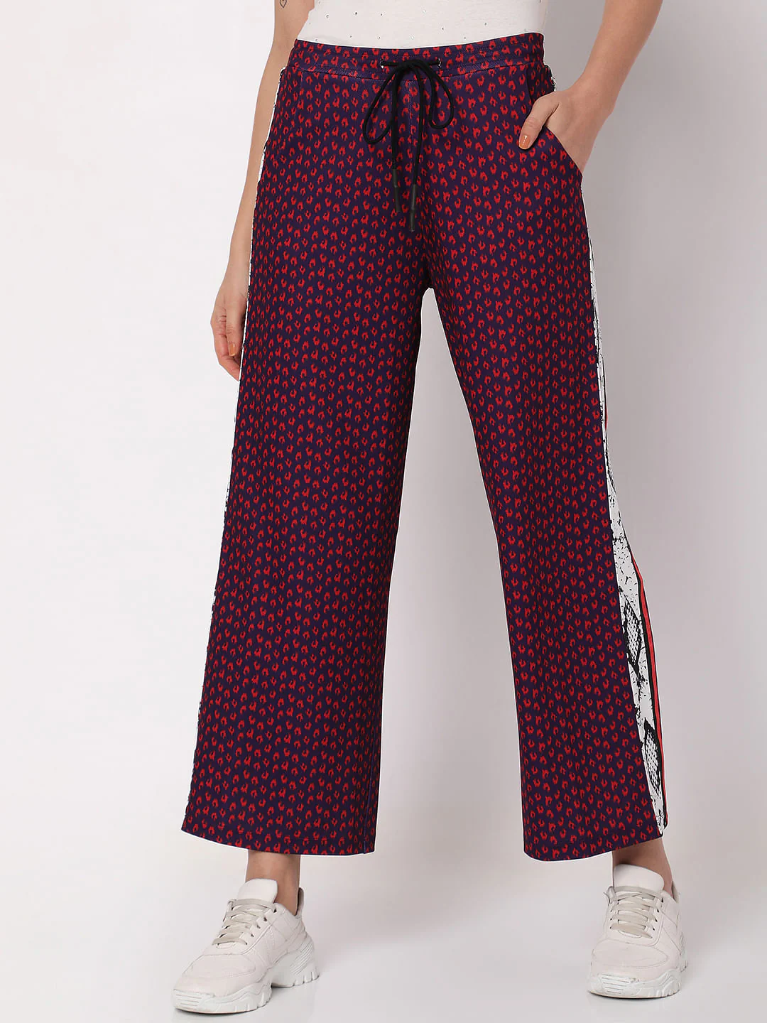 Purple Printed Wide Leg Co-Ord Set Sweatpants - Image 2