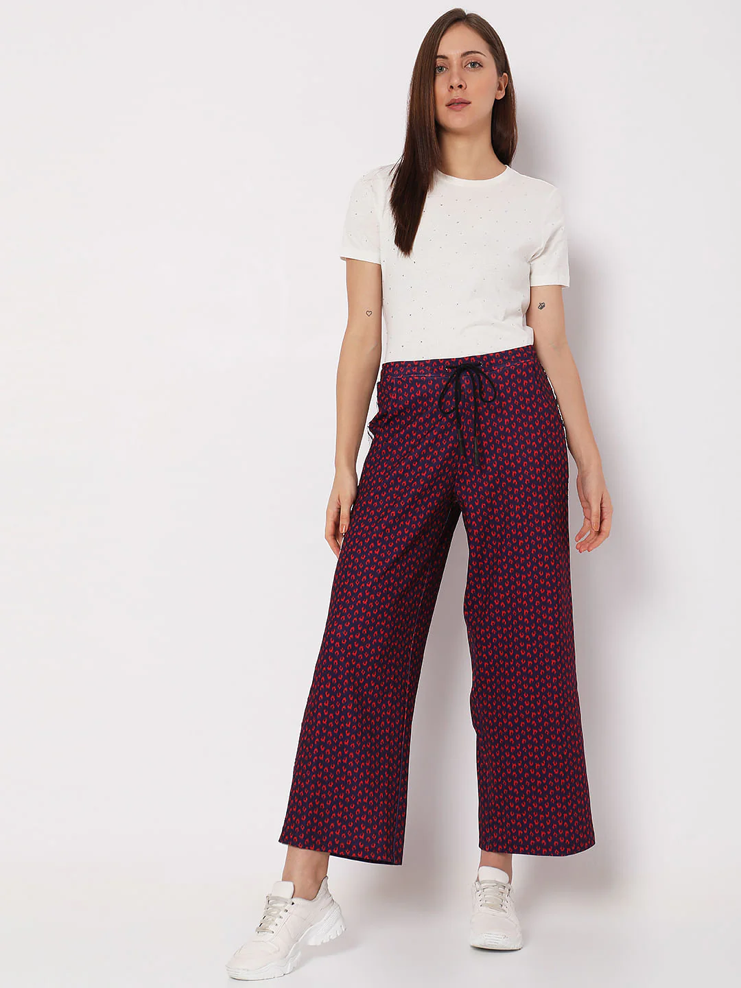 Purple Printed Wide Leg Co-Ord Set Sweatpants - Image 6