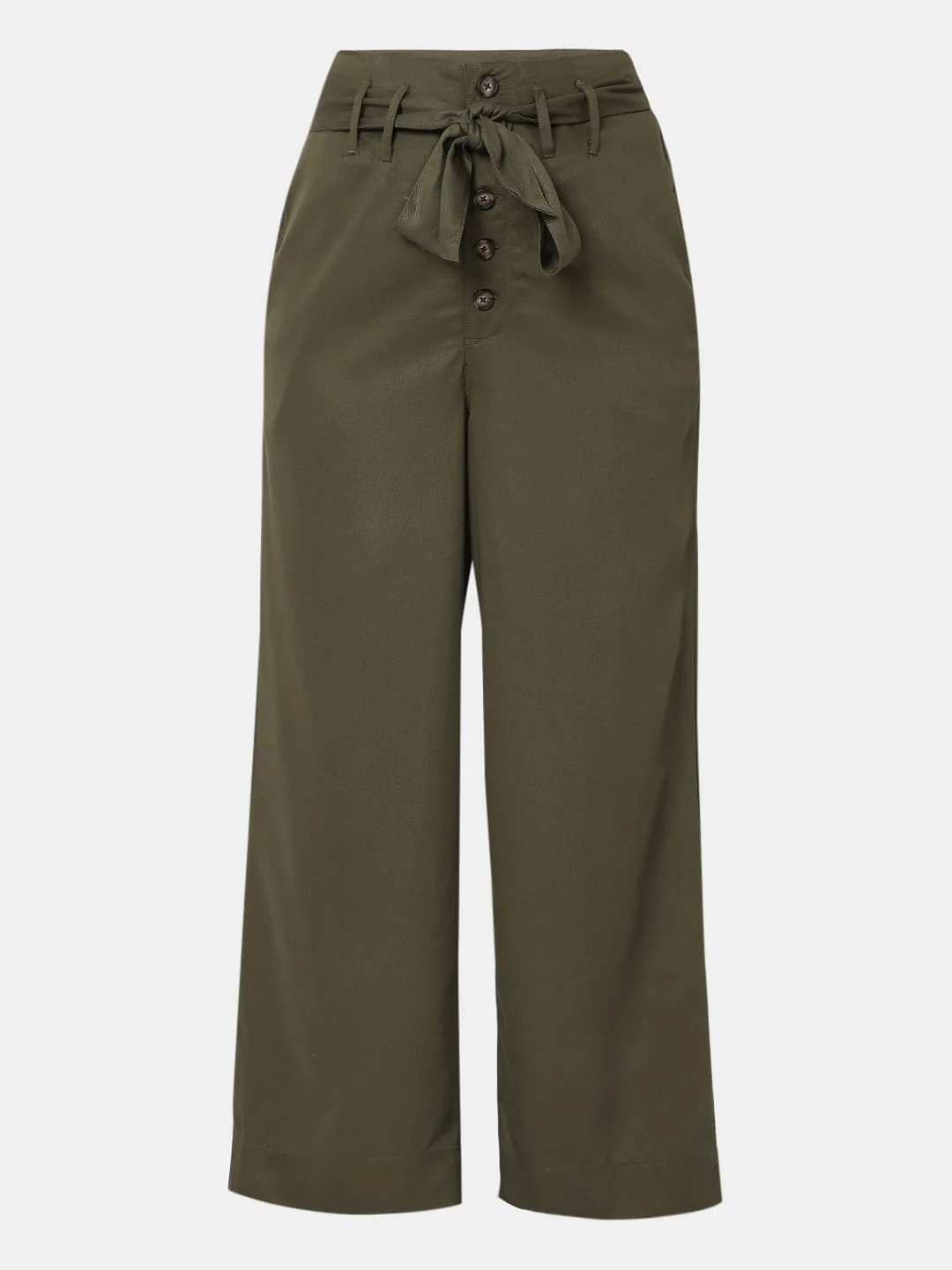 Olive High Rise Wide Leg Pants - Image 7