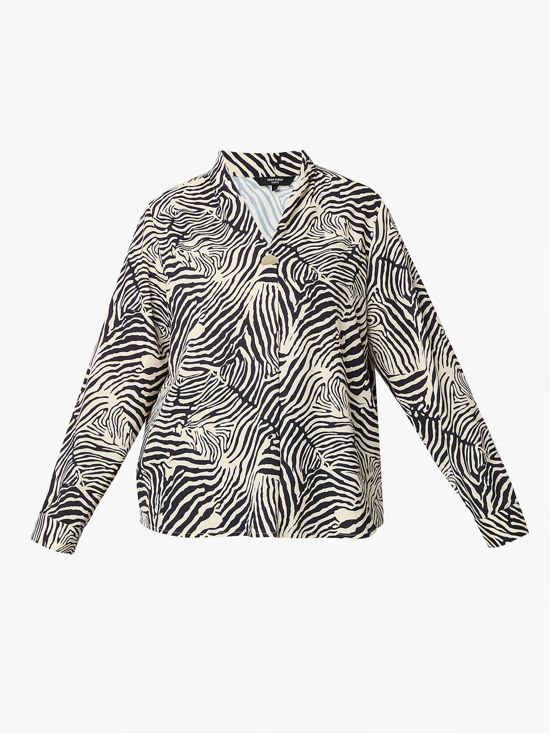 Curve Beige Printed Full Sleeves Top - Image 7