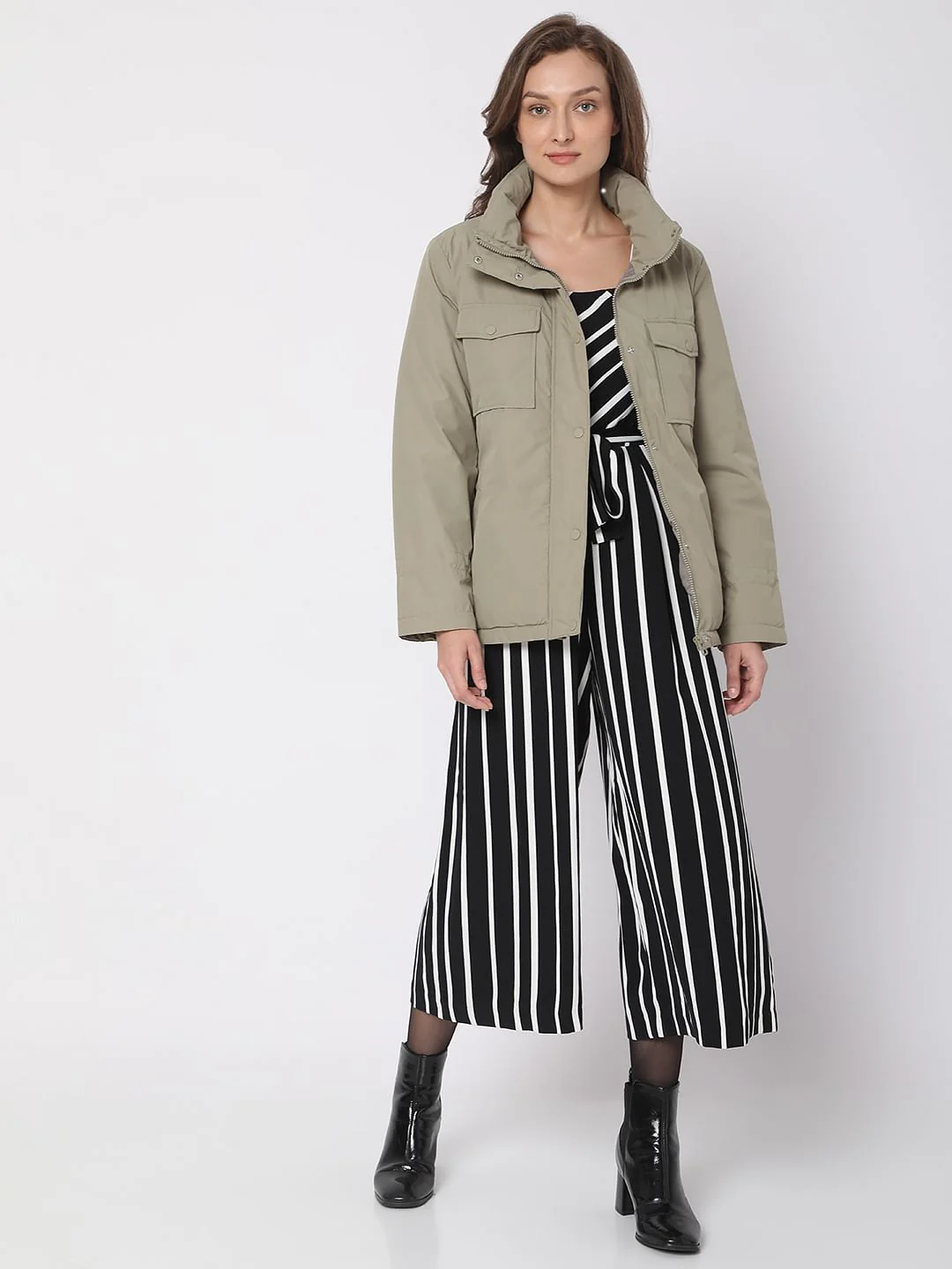 Grey High Neck Jacket - Image 5