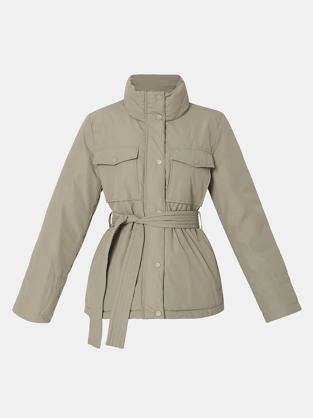 Grey High Neck Jacket - Image 7