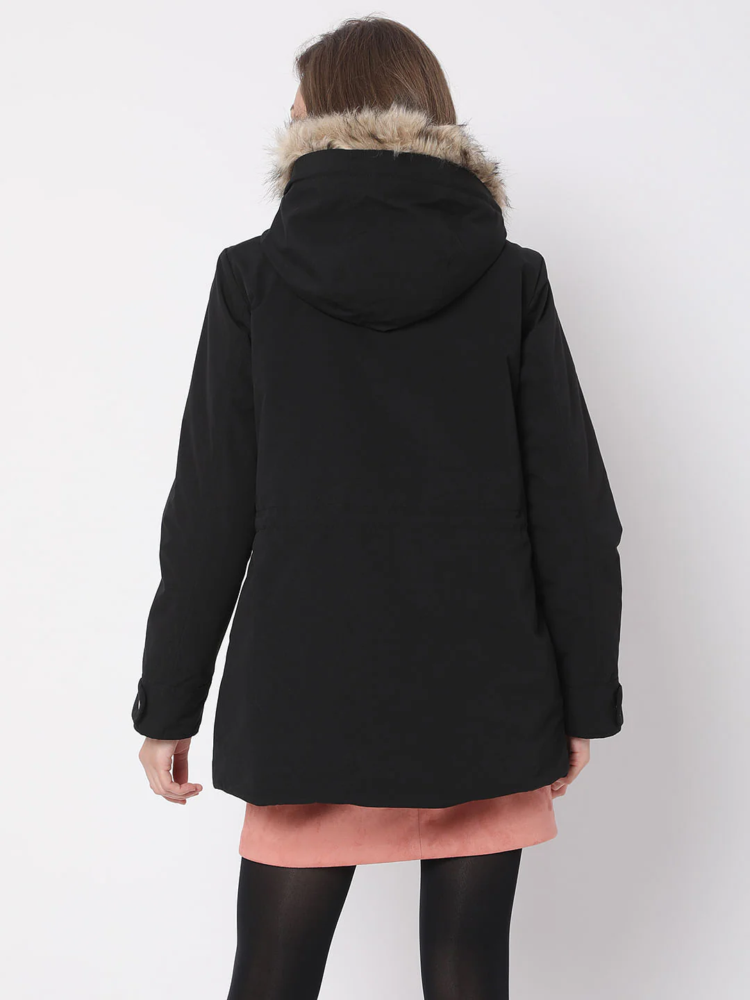 Black Hooded Parka Jacket - Image 4